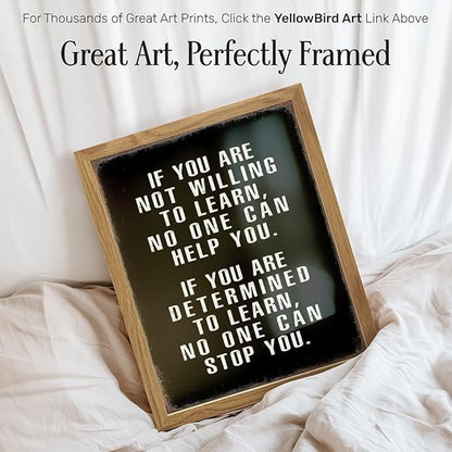 Motivational Wall Art FRAMED - Office Wall Art & Decor Motivational poster - Positive Quotes Decor - Encouragement Gifts - Positive Sayings for Decoration - Entrepreneur Picture Inspirational Quotes