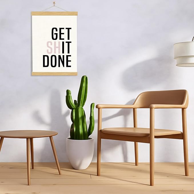 YGSDZY Motivational Canvas Poster, Get Shit Done Poster, Decorative Wall Art Posters, Home Office Decor, Bathroom Wall Hanging Decors, Funny Inspirational Decor Art, 11.8 * 15.7
