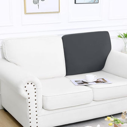 Smiry Printed Couch Cushion Covers, Stretch Soft Couch Covers for Sofa, Washable Non-Slip Sofa Slipcover Furniture Protector for Indoor and Outdoor (Backrest L, Dark Grey)