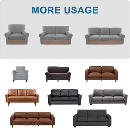 H.VERSAILTEX Multi-Pieces Sofa Covers Stretch Couch Covers Form Fitted Seats and Back Cushions Covers (3 Seat Covers Plus 3 Back Cusion Covers, Bonus 2 Armrest Covers), Dove