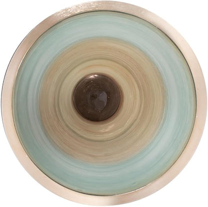 Howard Elliott Multicolor Capri Stripe Flared Glass Vase for Flowers, Modern Abstract Decorative Flared Vase for Weddings, Floral Arrangements & Decoration, Large, 23.75 x 10.5 x 10.5 Inch