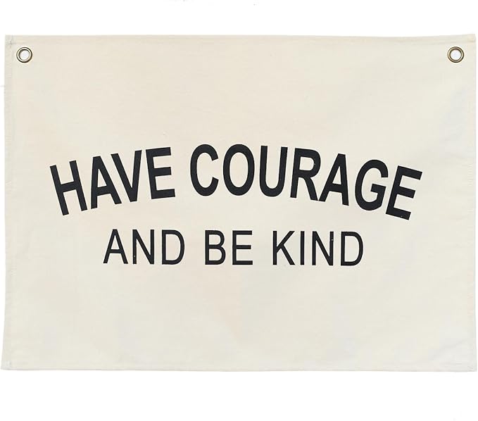 Canvas Banner Hanging Flag Banner for Nursery and Playroom Wall Décor for Kids Trendy Room Décor for Boys and Girls (Courage)