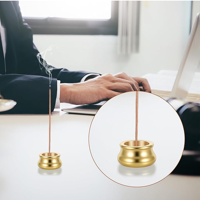 3Pcs Mini Dual-Purpose Copper Incense Burner Holder, Brass Holder for Sticks, Cone Incense Holder, Chinese Indoor and Outdoor Decorative, Suitable for Yoga, Studio, Buddhist, Temple