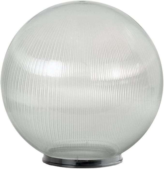 KASTLITE Premium Lamp Post Globe Combo Lighting Fixture | 16" Prismatic Lens with Black Aluminum Heavy Duty Fitter for 3" Diameter Posts (Post Not Included) | Comes with Adjustable LED Bulb
