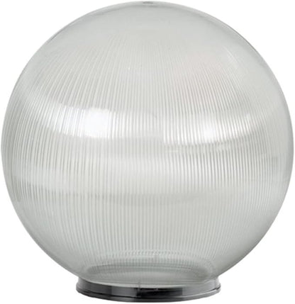KASTLITE Premium Lamp Post Globe Combo Lighting Fixture | 16" Prismatic Lens with Black Aluminum Heavy Duty Fitter for 3" Diameter Posts (Post Not Included) | Comes with Adjustable LED Bulb