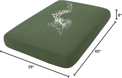 hyha Waterproof Couch Cushion Covers, Stretch Sofa Couch Seat Slipcover for Dog Washable, Non-Slip Waterproof Outdoor Cushion Covers for Patio Furniture Replacement (1 Piece for Large, Bronze Green)