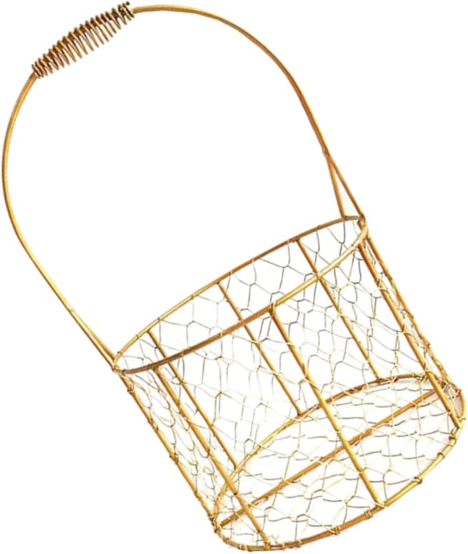 Flower Girl Basket with Handle Decorative Wire Round Basket for Weddings Storage and Home Decor for Flowers Fruits Versatile and Stylish Design