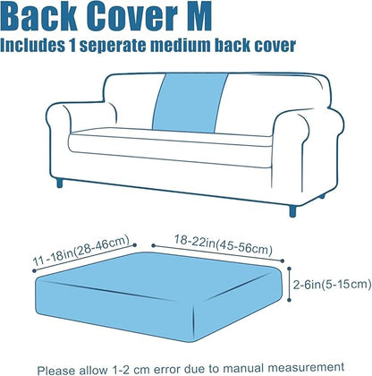 Smiry Waterproof Couch Cushion Covers, Stretch Jacquard Thick Sofa Cushion Covers, Washable Seat Slipcover Elastic Furniture Protector for Pets, Kid (Back Cover M, Navy)
