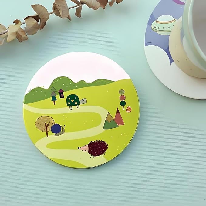 48 Pack Unfinished Wood Coasters,4 Inch Round Blank for Dinking Bar Coffee DIY Stained Painting Drawing Engraving Burning Laser Home Decoration,(48 Round)