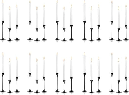 Nuptio Black Candlestick Holders 30 Pcs Candle Sticks Holder Metal Tapered Candle Holder Taper Candle Holders for Wedding Christmas Party Celebration Mantel Dinner Home Decoration