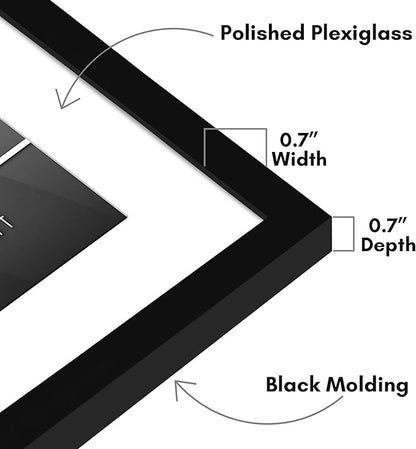 Americanflat 20x24 Picture Frame with Polished Plexiglass - Use as 16x20 Frame with Mat or Display 20x24 Photo Without Mat - Streamline Collection - Thin Border Picture Frames for Wall - Black