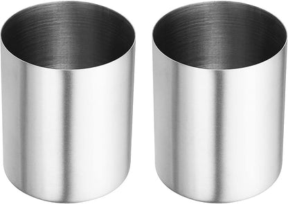 PATIKIL Pencil Holder, 2 Pack Pen Holder for Desk Stainless Steel Pencil Holders Cup Organizer Makeup Brush Holder for Desk Accessories, Silver