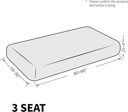MAXIJIN Velvet Stretch Couch Cushion Covers Soft Sofa Cushion Cover Replacement Sofa Seat Cushion Slipcovers Furniture Protector with Elastic Bottom (1 Piece Sofa Cushion Cover, Black)
