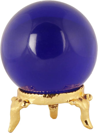 GEMHUB Natural Polished Healing Obsidian Crystal Chakra Stone Sphere Reiki Gemstone Ball for Decoration and Feng Shui (Blue Obsidian)