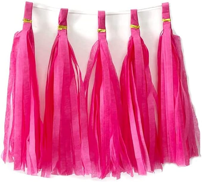 30pcs Paper Tassels Garland Banner Tissue Paper Tassel DIY Hanging Paper Decorations Party Tassel Garland Decor Baby Shower Nursery Wedding Festival Baby Shower Decoration(30, Rose red)