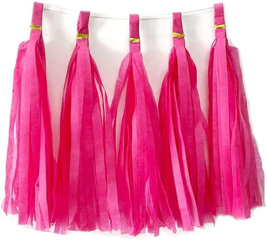 30pcs Paper Tassels Garland Banner Tissue Paper Tassel DIY Hanging Paper Decorations Party Tassel Garland Decor Baby Shower Nursery Wedding Festival Baby Shower Decoration(30, Rose red)