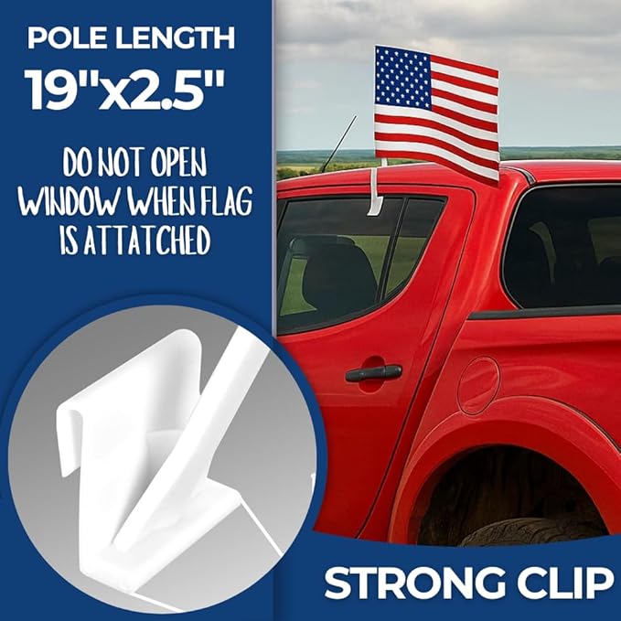 Custom Car Flag by DreamController - Personalized Flag with Your Photo, Text or Logo – Durable, Fade-Resistant, Weatherproof Window Flag for Cars, Parades, Sports & Outdoor Events - 12x17