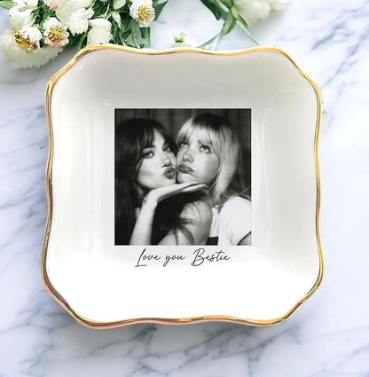 UrbanNEST Personalized Friendship Jewelry Dish, Sister Jewelry Dish, Custom Besties Gifts, Bff Gifts, Friendship Gift, Best Friend Gift for Women, Customized Jewelrys Plate, Birthday, Christmas 2