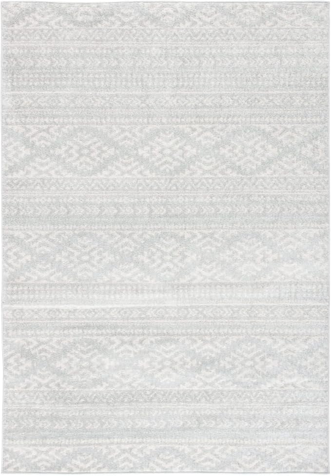 SAFAVIEH Tulum Collection Accent Rug - 2' x 4', Light Grey & Ivory, Moroccan Boho Tribal Design, Non-Shedding & Easy to Clean, Ideal for Front Door, Kitchen, Entryway, Foyer (TUL272F)