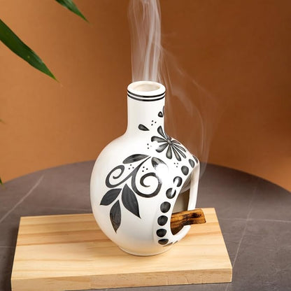 Handcrafted Palo Santo Holder Ceramic Incense Burner - Compact Size for Meditation Space - Burn Palo Santo Sticks and Cones Safely - Sage Aromatherapy Decor
