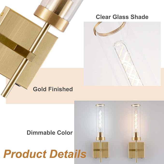 Wall Sconces,Gold Battery Operated Wall Sconce Dimmable Touch 3000K/6000K 2 Color Bulbs 8000mAh Fast Chargin Endurance 100 Hours with Remote Control Wireless Wall Lights for Bedroom Living Room