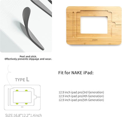 Wooden Tablet Drawing Stand - Portable & Adjustable 5 Angles for Laptop,Laptop Stand Riser,Compatible with 12.9/13 inch iPad Pro(3rd-6th Gen)