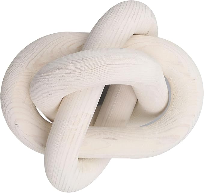 FILFEEL Decorative Wood Chain Link for Home & Coffee Shop - Rustic for Living Room and Bedroom (White)