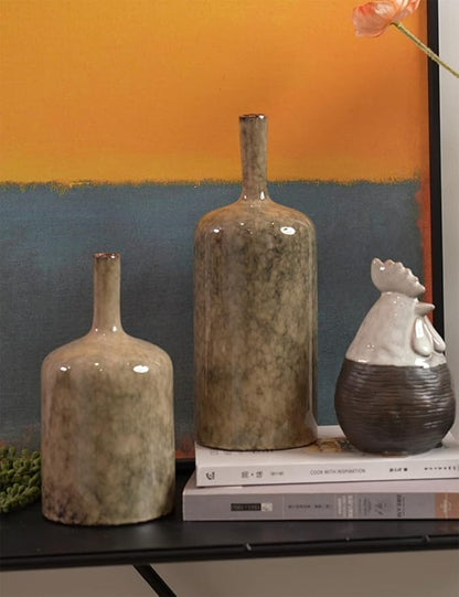 HAUCOZE Ceramic Decorative Vase Modern Decor Statue Table Centerpiece Sculpture Gifts 10.4inch