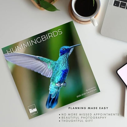 Hummingbirds Wall Calendar 2026 | 12" x 24" Open | Giftable Nature Calendar 2026 | Thick & Sturdy Paper for Organizing & Planning | Pacific Waters Press (Hummingbirds)