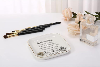 Scwhousi Ring Dish Jewelry Tray for Friend Mom Sister Maid of Honor,Birthday Mother's Day Christmas Gifts
