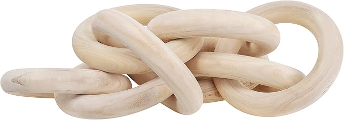 7Penn Wood Chain Link Decor - Large Decorative Chain Coffee Table Decor Pine Wood 8 Link Chain for Shelves