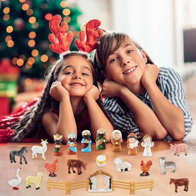 2025 Nativity Advent Calendar, 24 Days Christmas Advent Calendar for Boys Girls Teen Adult, 24pcs Building Blocks Set, For Holiday Enthusiasts, Home Decor, Festive Gifting, Ready-to-Display Manger Scene