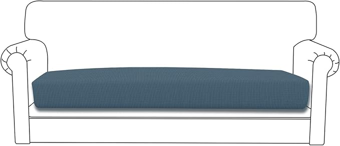 Easy-Going Stretch Cushion Cover Sofa Cushion Furniture Protector Sofa Seat Sofa Slipcover Sofa Cover Soft Flexibility with Elastic Bottom(Sofa Cushion, Bluestone)