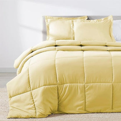 PeachSkinSheets Night Sweats: The Original 1500TC Soft Super Twin/XL Twin Oversized Comforter Set Buttercream