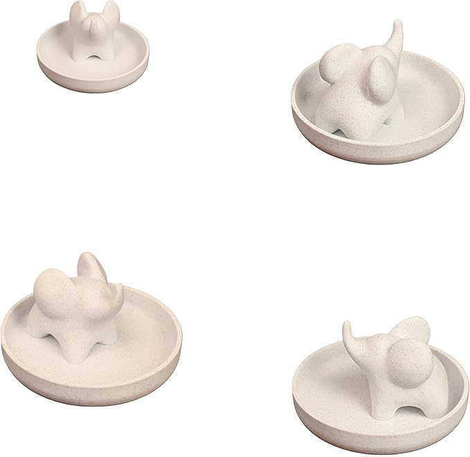 Marble Pattern Baby Elephant Ring Tray | 3D Printed Resin Desk Organizer & Jewelry Dish | Cute Home Decor for Women, Unique Gift for Her, Christmas, Birthday (Marble-patterned elephant)