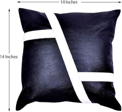 D DOLLY LAMB Lambskin Leather Pillow Cover - Sofa Cushion Case - Decorative Throw Covers for Living Room & Bedroom, 20x20 Inches - Blue Pack of 1