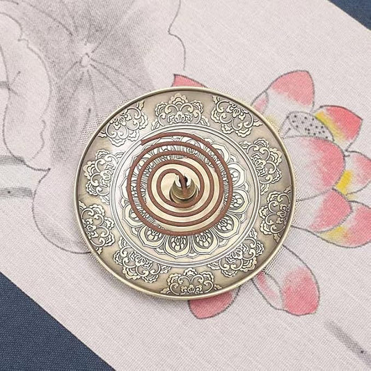 Brass Plate Incense Holder Set- 3 in 1 Incense Burner - for Smudging Bowl, Offering Bowl, Incense Burner Holder, Ash Catcher,Jewelry Dish