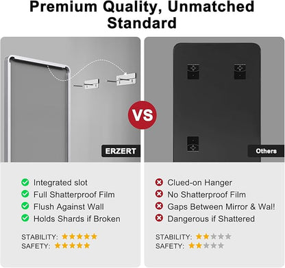Bathroom Mirrors for Over Sink,2Pcs 24x36Inch Vanity Mirrors for Wall,Silver Metal Frame Rectangle Mirrors for Bathroom, Farmhouse,Restroom,Hangs Horizontally or Vertically