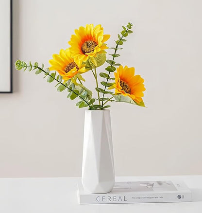 Small White vase,7.5 inch Ceramic Flower Vases Minimalism Style for Modern Table Shelf Centerpiece Home Decor Fit for Housewarming, Weddings, Birthday,Thanksgiving Day,Halloween Christmas