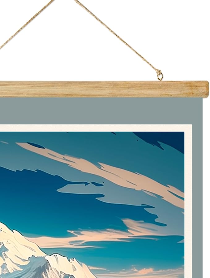 ABoby Vintage Denali National Park Posters - Travel Posters Wall Art - Retro Style Wall Decor with Wood Frames - Ready to Hang