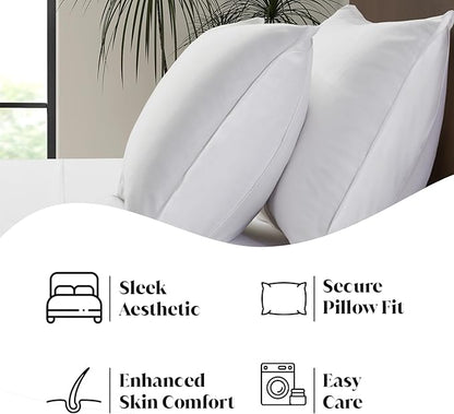 Luxury Bamboo Market | Full Size Sheet Set | 100% Viscose Derived from Bamboo | Organically Grown | Ultra Soft | Cooling Sheets for Hot Sleepers | 17" Deep Pocket [Classic White]