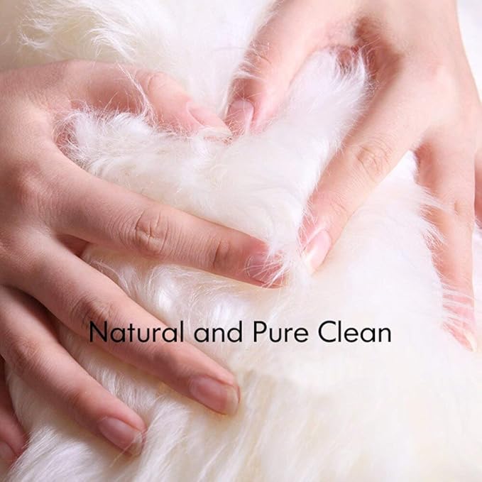 HUAHOO Genuine Sheepskin Rug - Four Pelt Fur Rugs for Living Room, Bedroom or Fireplace - Natural Sheep Skin, Shaggy(Ivory, 4' x 6' Four Pelt)