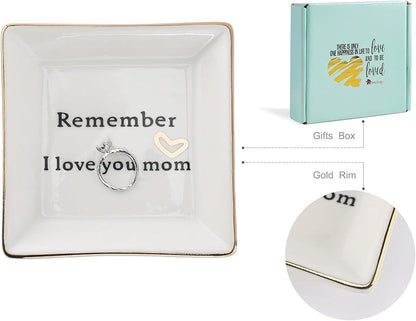 HOME SMILE Ceramic Ring Dish Jewelry Tray for Mom Sister Friends