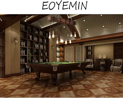 10-Lights Rustic Chandelier Wooden Retro Pendant Light Industrial Suspension Light Wood Chandelier -line can be Adjusted Freely