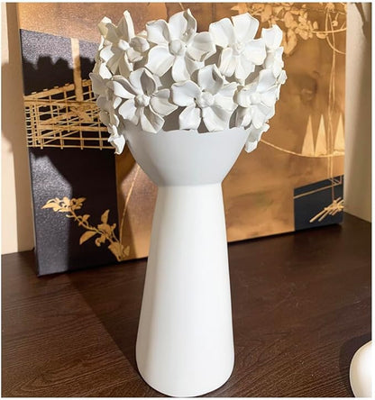 Ceramic Sculpture Female Head Face Flower Vase Decoration, Unique White Centerpiece for Home Decor