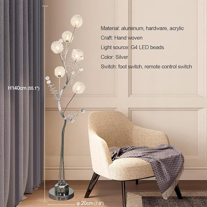 Nordic Modern Flower Floor Lamp Fashion Art Living Room Sofa Bedroom Wedding LED Originality Decorative Standing Light (Style 26)