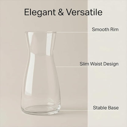Modern Clear Glass Vase for Centerpiece Table Home Indoor Desk Decor, Decorative Flower Vases for Wedding Reception, Home Decor, Housewarming Gift (Gray)