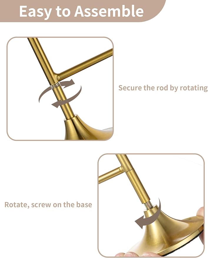 NUPTIO Gold Candle Holders for Centerpiece: Brass Taper Candelabra for Candles Sticks - Long Taper Candleholder Set of 2 for Christmas Birthday Party Fireplace Table Decor