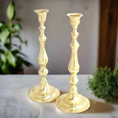 Brass Candlesticks. 11 "H - Set of 2 Brass CandleHolders,Taper Candle Holder for Candlesticks Gold Dining Candelabra Candle Holder for Dining Home