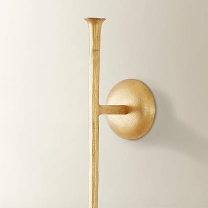 Z Gallerie Aspar Wall Sconce Long Candle Holder in Gold Finish, Retro Chic Wall Decor for Living Room, Vintage Candle Wall Sconce with Timeless Appeal(A Sconce Without Candles)